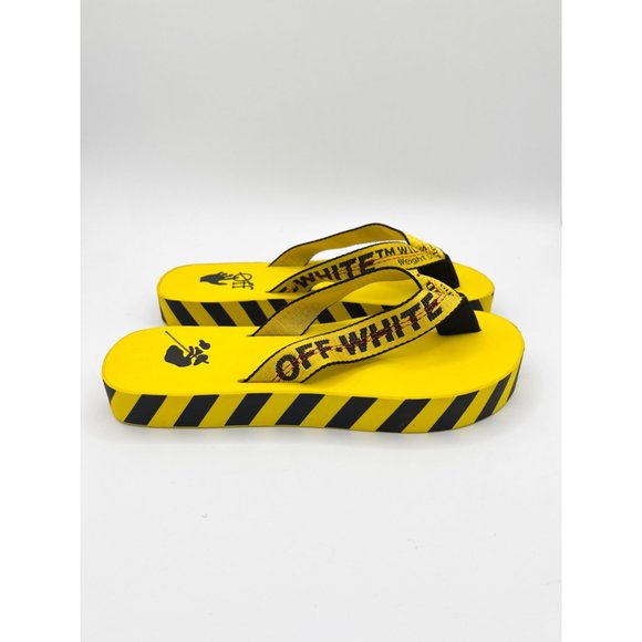 Off-White Industrial Strap Logo Flip Flops Sz EU 42 US 9 - Picture 9 of 11